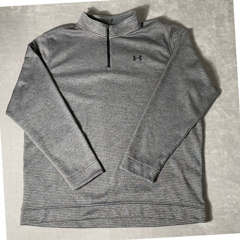 Under Armour Storm Golf Quarter Zip Pullover Grey Striped Mens 4XLT